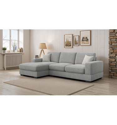 Canapé d'angle gauche 4 places OTTO, tissu gris