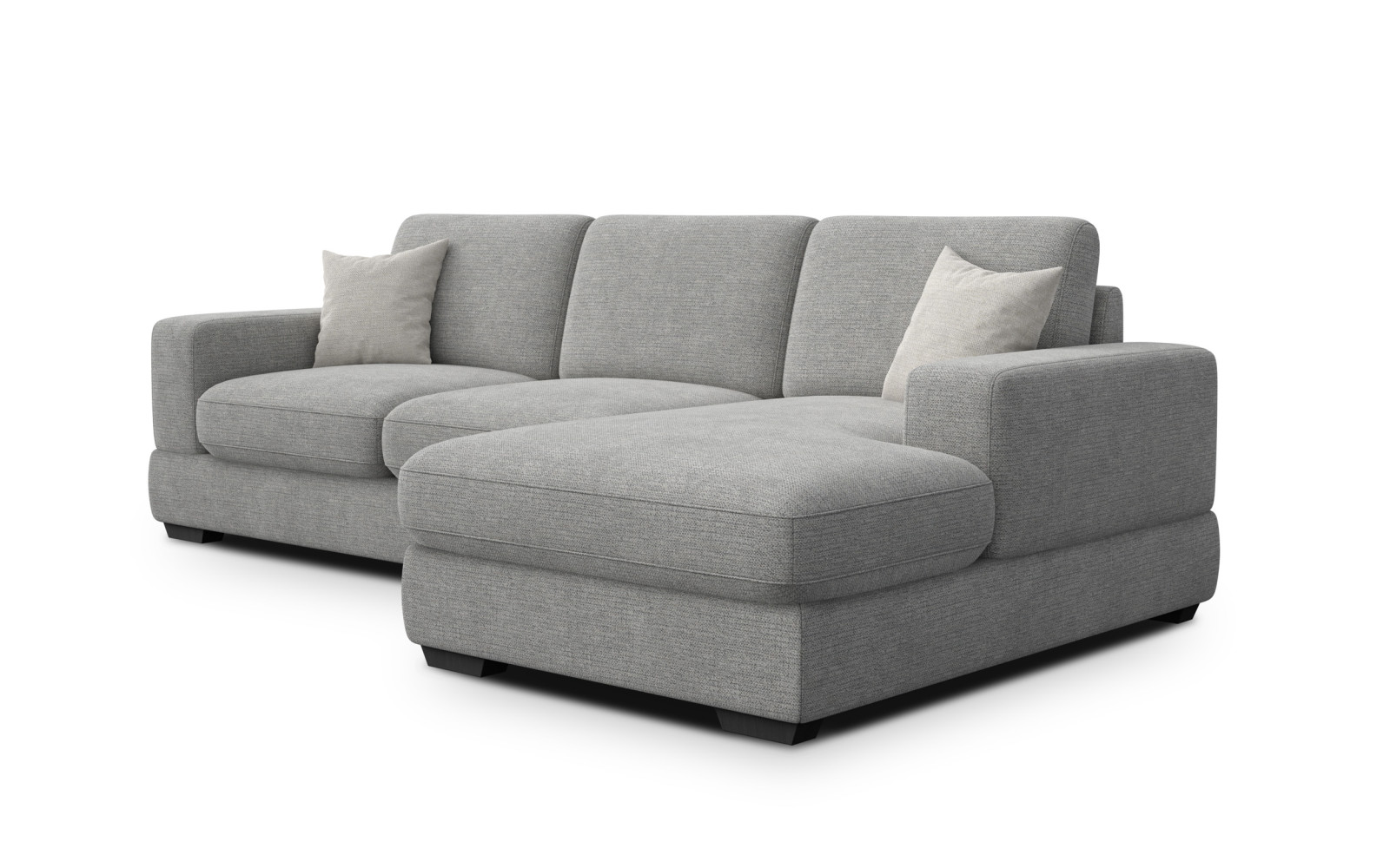 Canapé d'angle droit 4 places OTTO, tissu gris