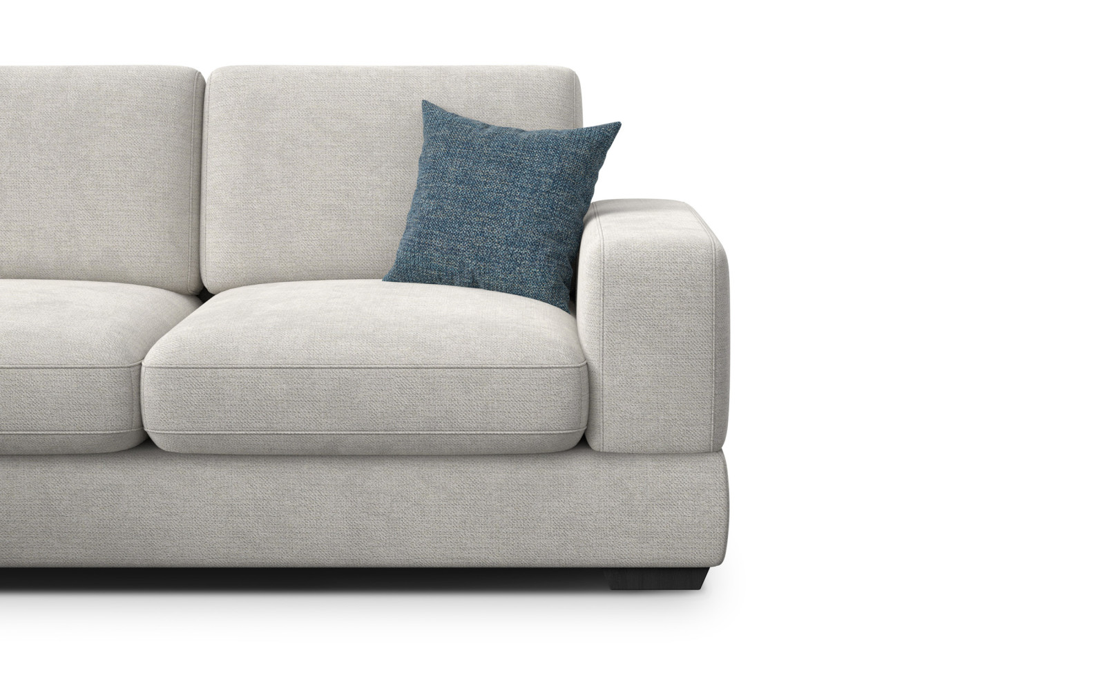 Canapé d'angle gauche 4 places OTTO, tissu crème