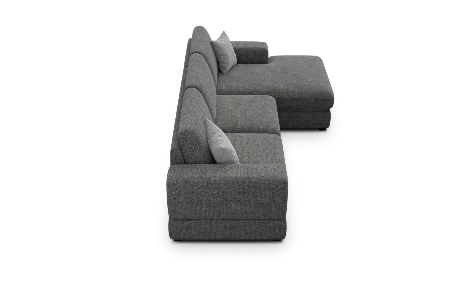 Canapé d'angle droit 4 places OTTO, tissu anthracite