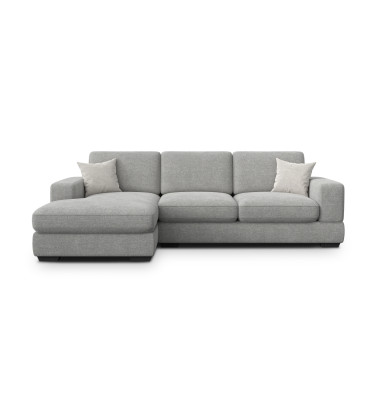 Canapé d'angle gauche 4 places OTTO, tissu gris