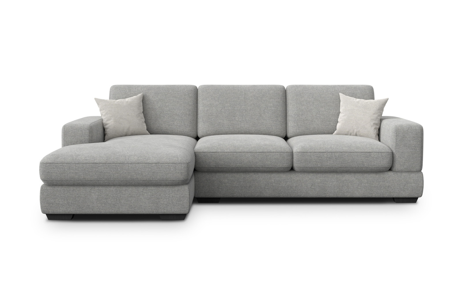 Canapé d'angle gauche 4 places OTTO, tissu gris