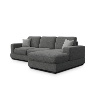 Canapé d'angle droit 4 places OTTO, tissu anthracite