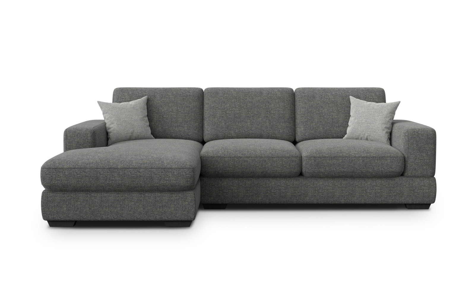 Canapé d'angle gauche 4 places OTTO, tissu anthracite