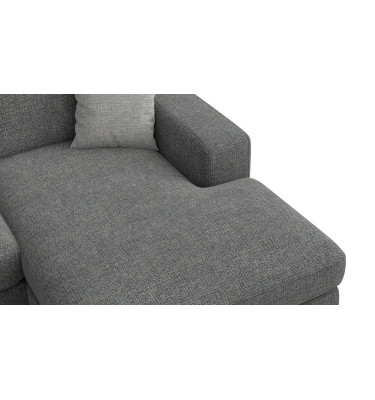 Canapé d'angle droit 4 places OTTO, tissu anthracite