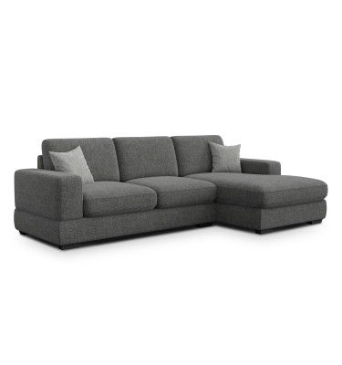 Canapé d'angle droit 4 places OTTO, tissu anthracite