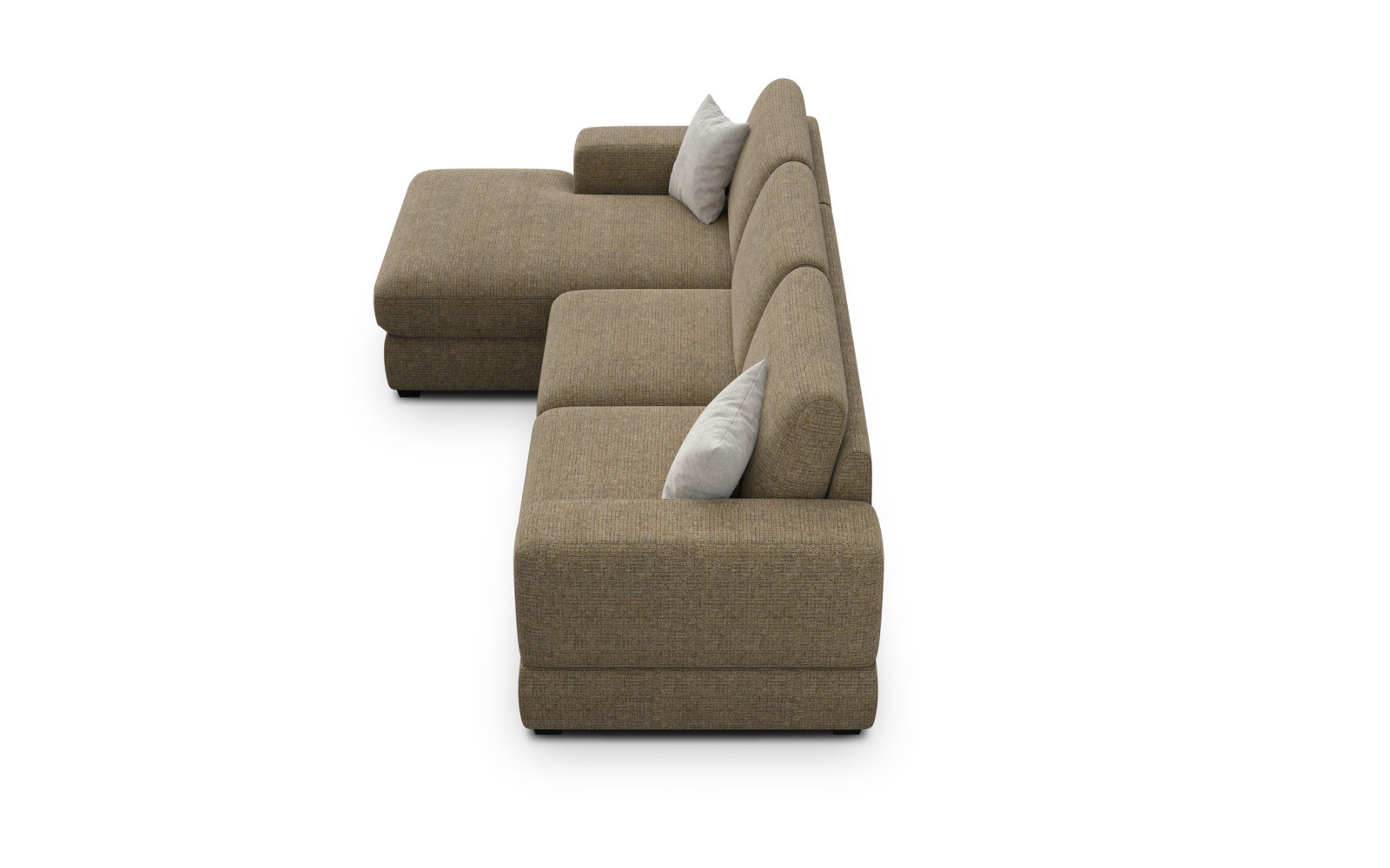 Canapé d'angle gauche 4 places OTTO, tissu taupe