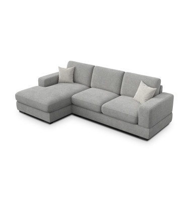 Canapé d'angle gauche 4 places OTTO, tissu gris