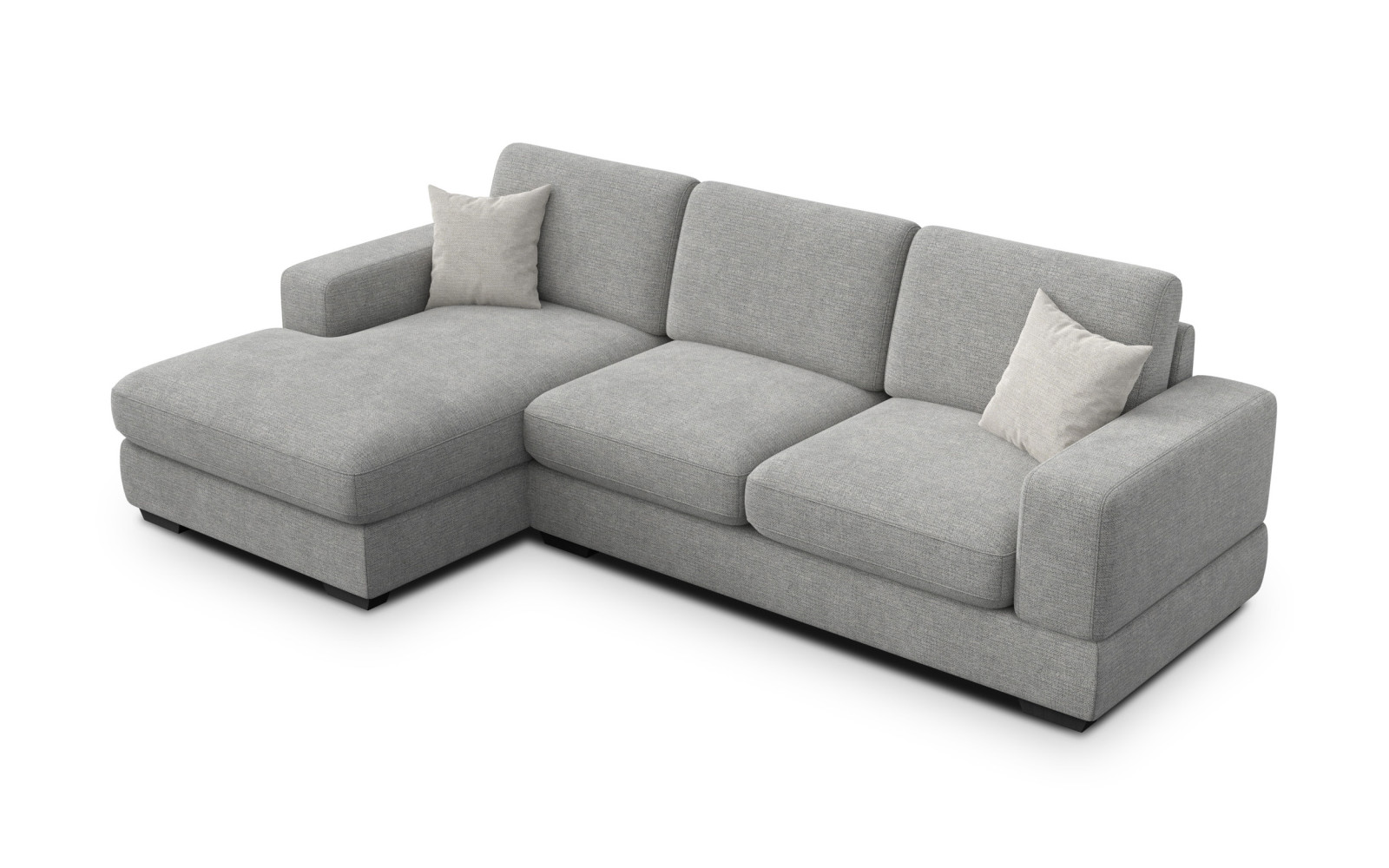 Canapé d'angle gauche 4 places OTTO, tissu gris