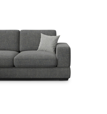 Canapé d'angle gauche 4 places OTTO, tissu anthracite