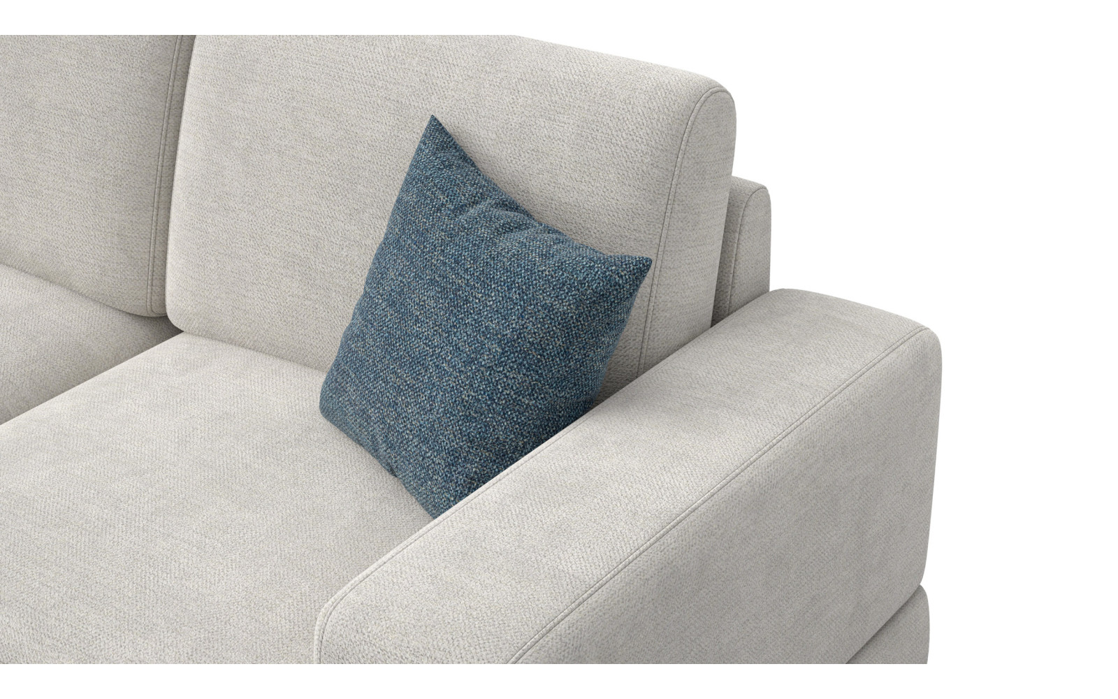 Canapé d'angle gauche 4 places OTTO, tissu crème