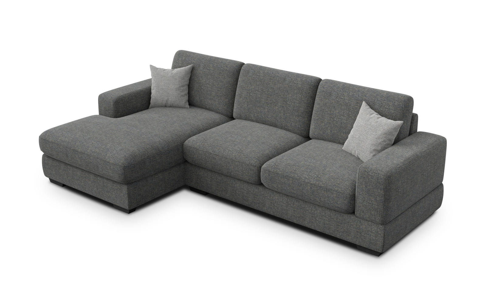 Canapé d'angle gauche 4 places OTTO, tissu anthracite