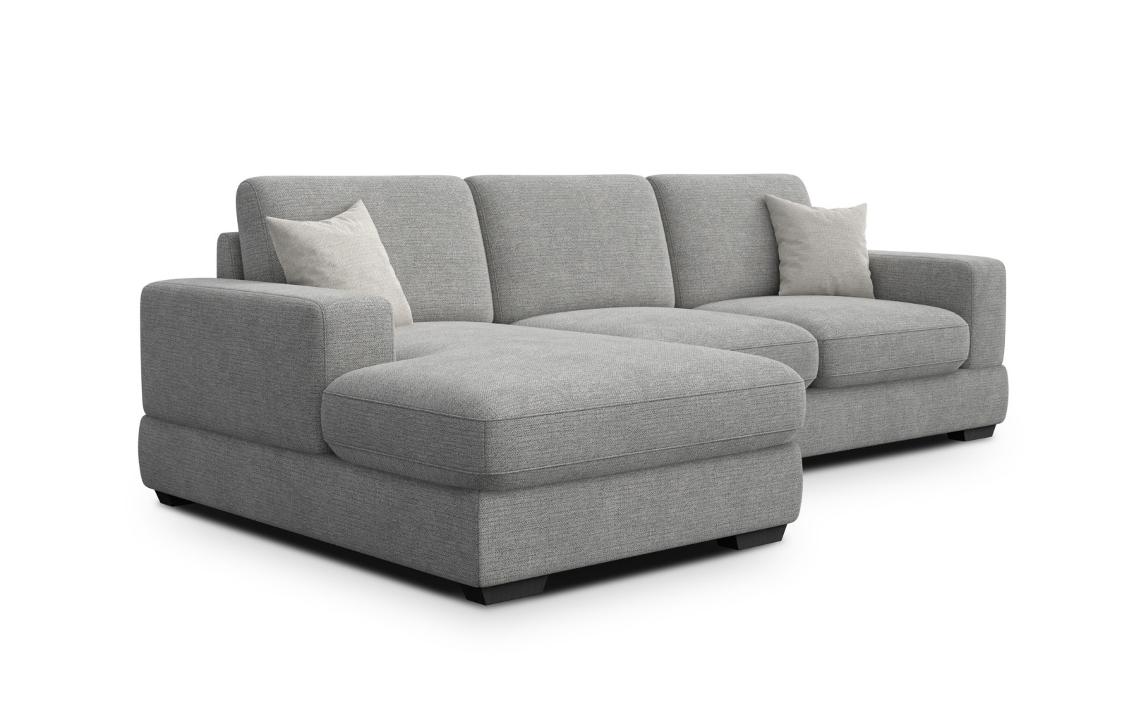 Canapé d'angle gauche 4 places OTTO, tissu gris