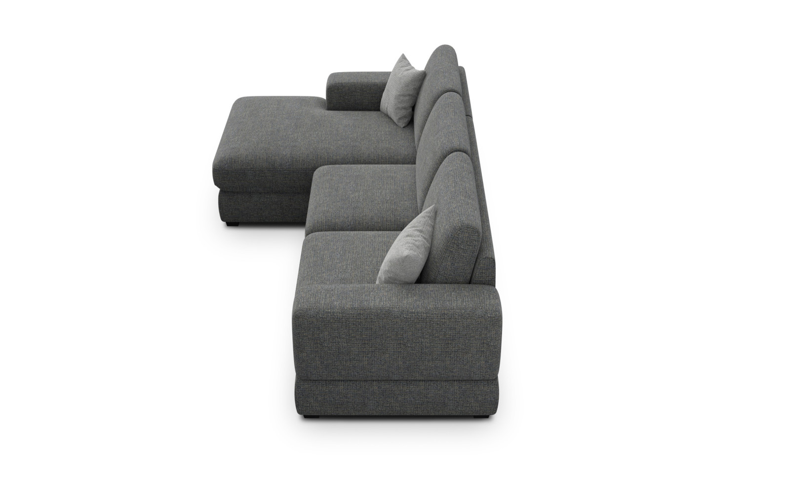 Canapé d'angle gauche 4 places OTTO, tissu anthracite