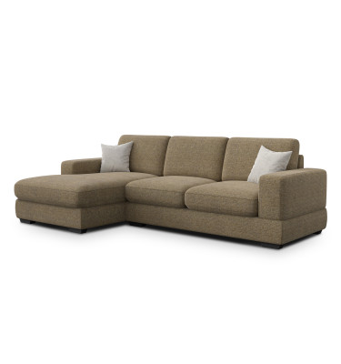 Canapé d'angle gauche 4 places OTTO, tissu taupe