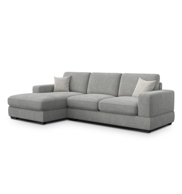 Canapé d'angle gauche 4 places OTTO, tissu gris