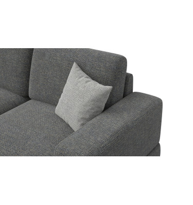 Canapé d'angle gauche 4 places OTTO, tissu anthracite