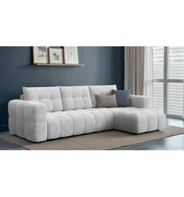 CLOUDI canapé d’angle 4 places droit, gris clair