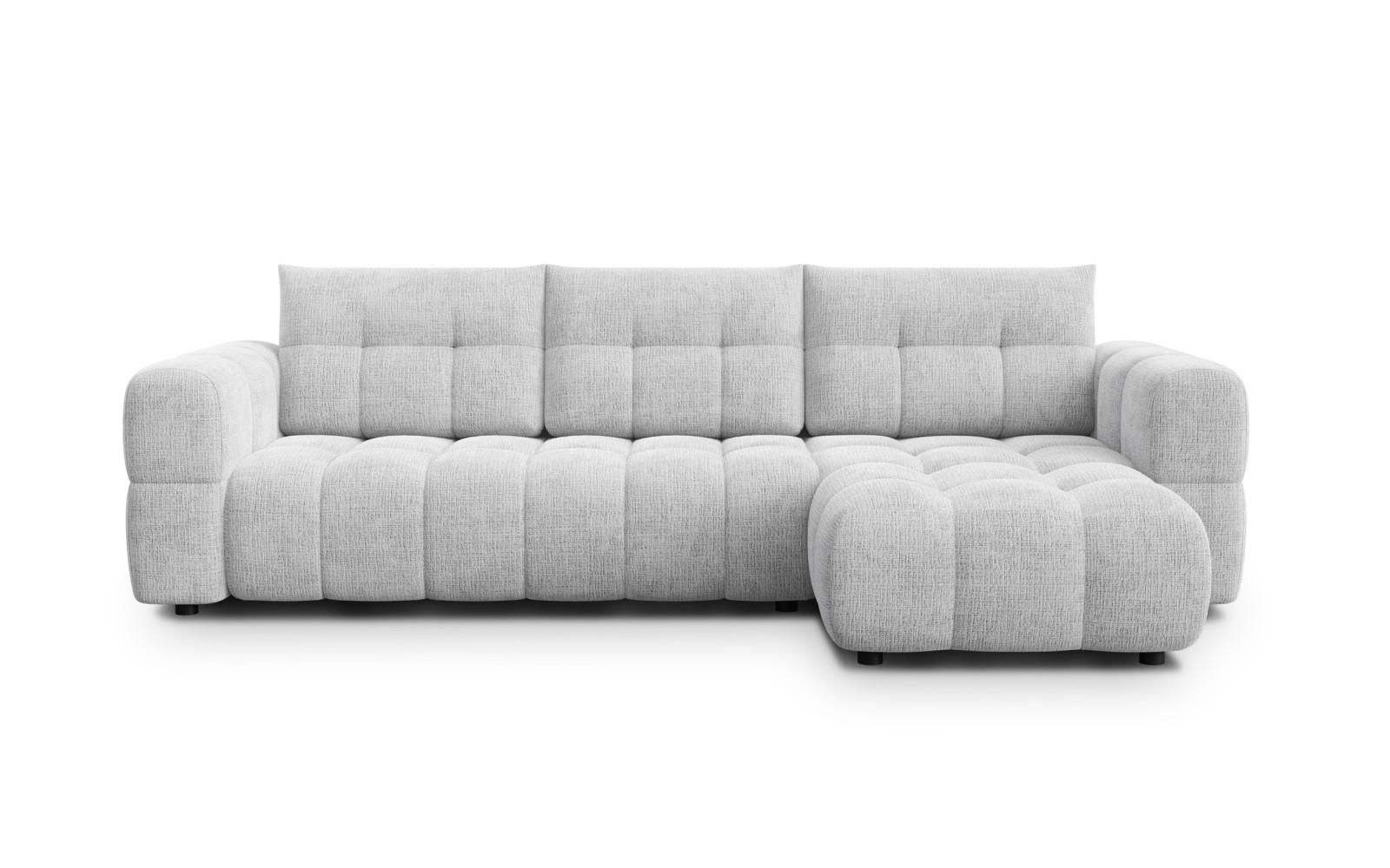 CLOUDI canapé d’angle 4 places droit, gris clair
