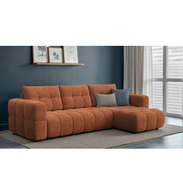 CLOUDI canapé d’angle 4 places droit, orange