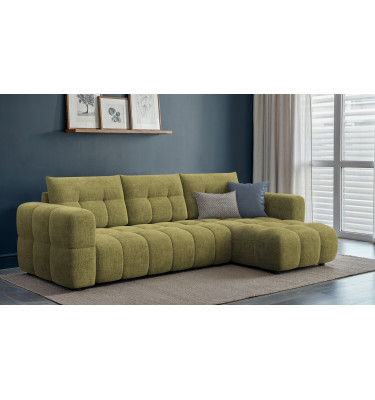 CLOUDI canapé d’angle 4 places droit, olive