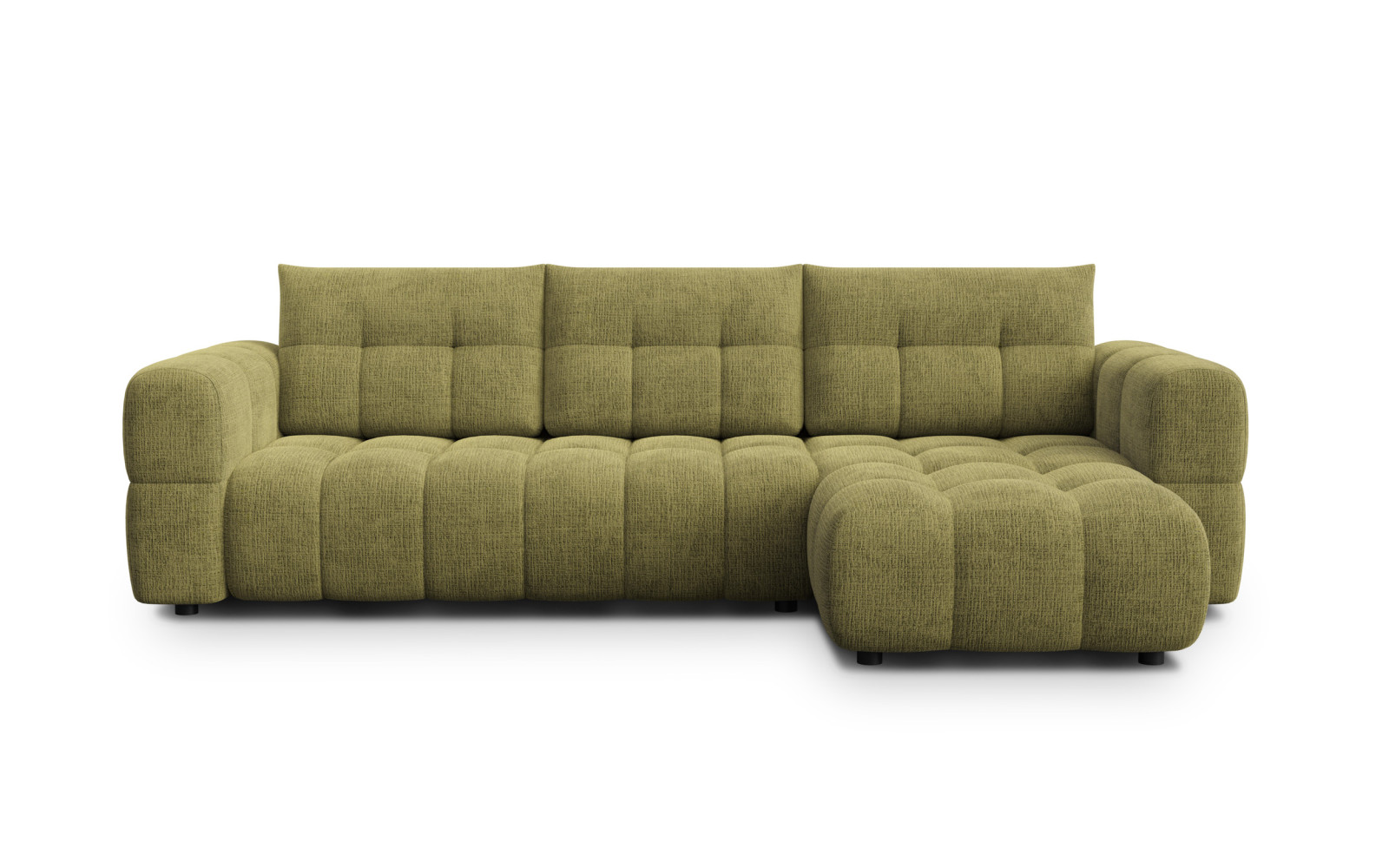 CLOUDI canapé d’angle 4 places droit, olive