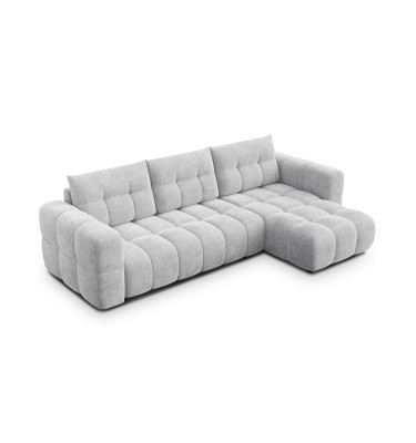 CLOUDI canapé d’angle 4 places droit, gris clair