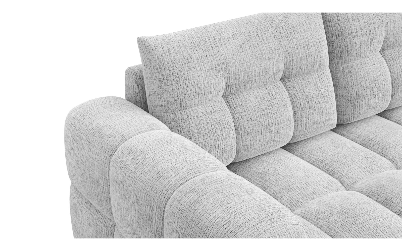 CLOUDI canapé d’angle 4 places droit, gris clair