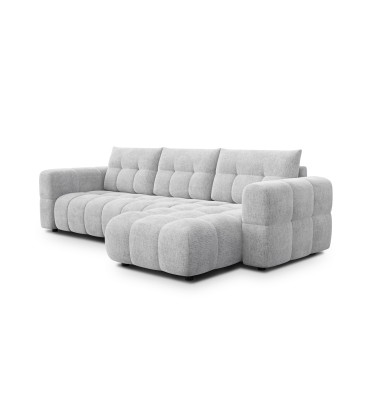 CLOUDI canapé d’angle 4 places droit, gris clair