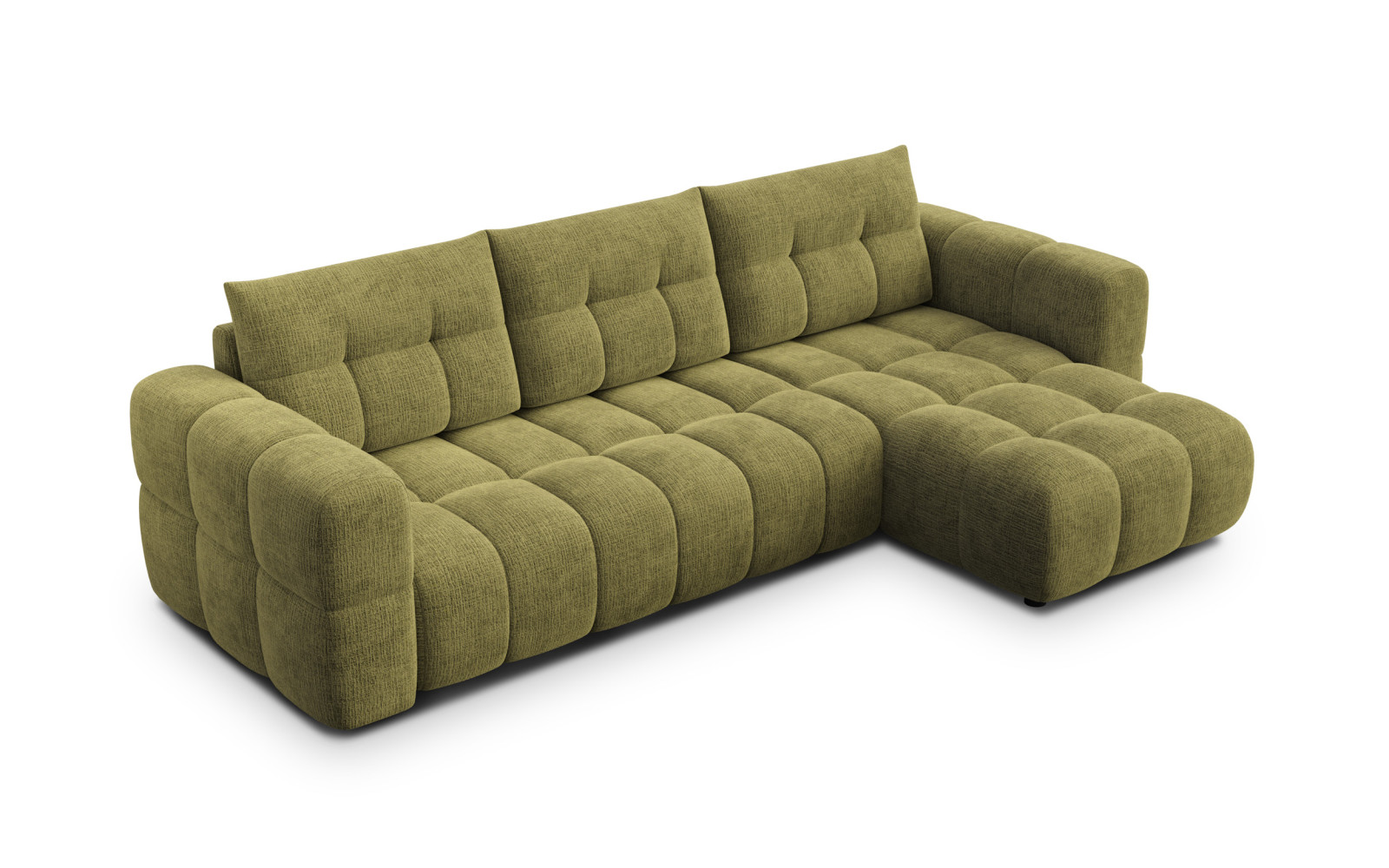 CLOUDI canapé d’angle 4 places droit, olive