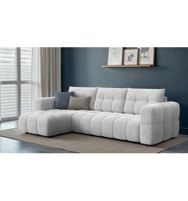 CLOUDI canapé d’angle 4 places gauche, gris clair