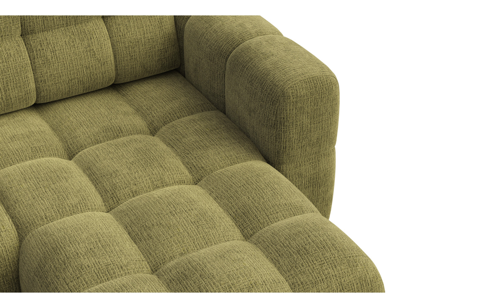 CLOUDI canapé d’angle 4 places droit, olive