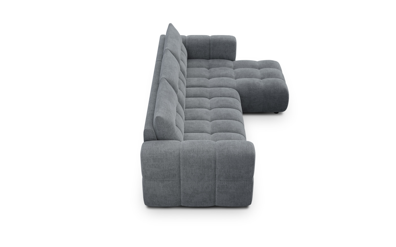 CLOUDI canapé d’angle 4 places droit, gris foncé