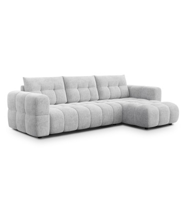 CLOUDI canapé d’angle 4 places droit, gris clair