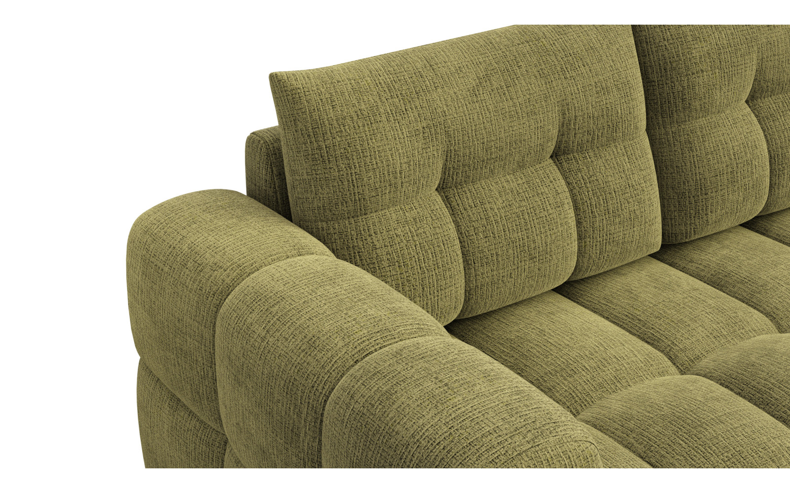 CLOUDI canapé d’angle 4 places droit, olive