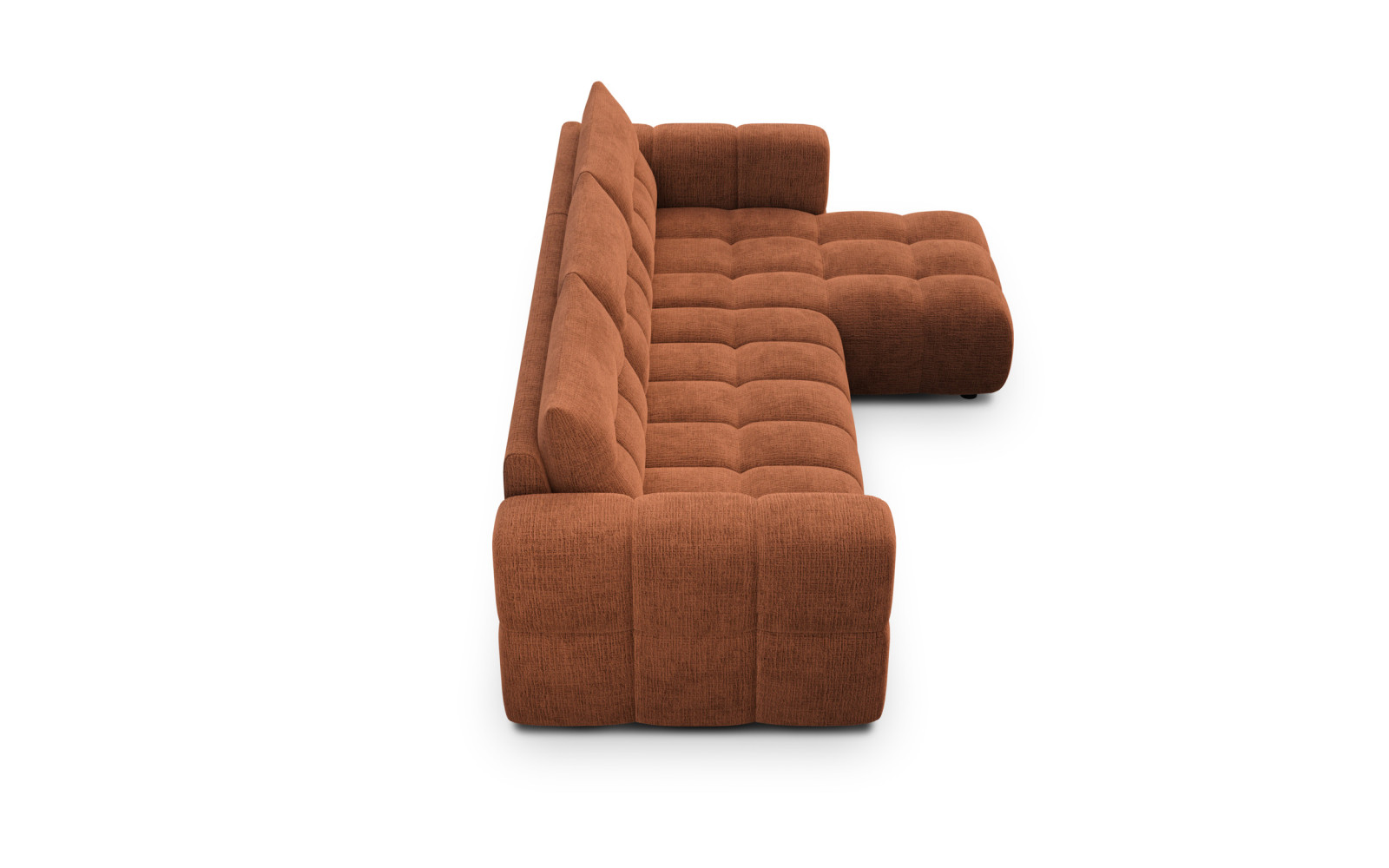 CLOUDI canapé d’angle 4 places droit, orange