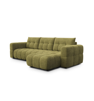 CLOUDI canapé d’angle 4 places droit, olive