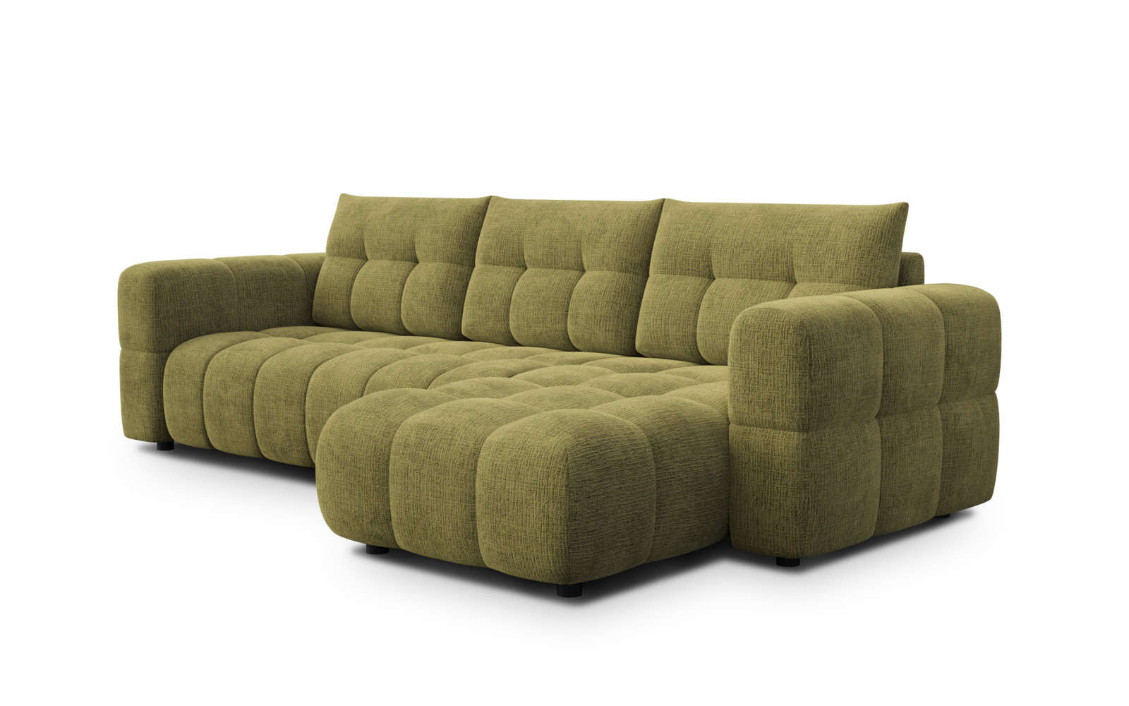 CLOUDI canapé d’angle 4 places droit, olive