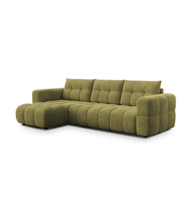 CLOUDI canapé d’angle 4 places gauche, olive