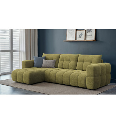 CLOUDI canapé d’angle 4 places gauche, olive