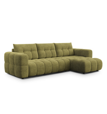 CLOUDI canapé d’angle 4 places droit, olive