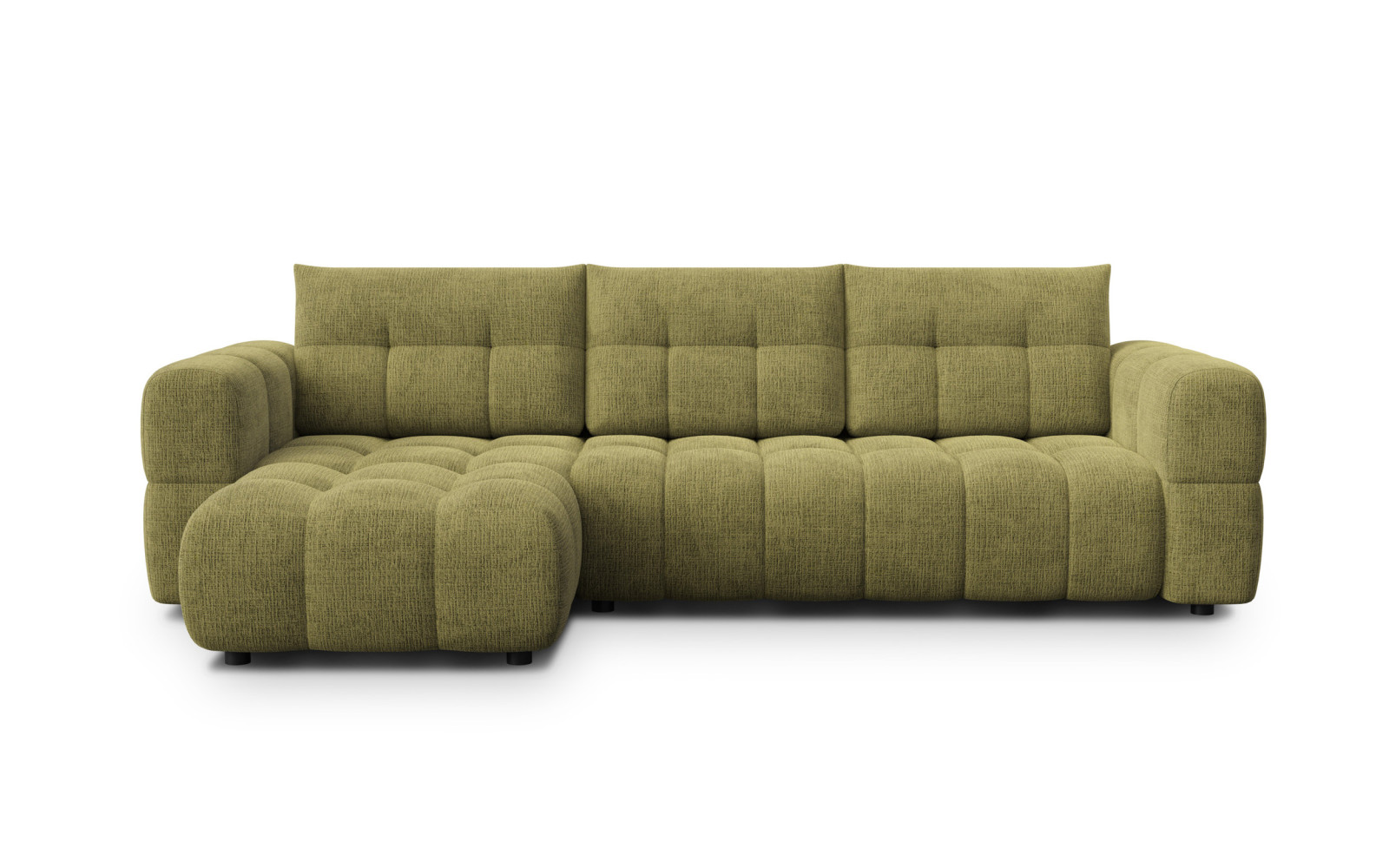 CLOUDI canapé d’angle 4 places gauche, olive