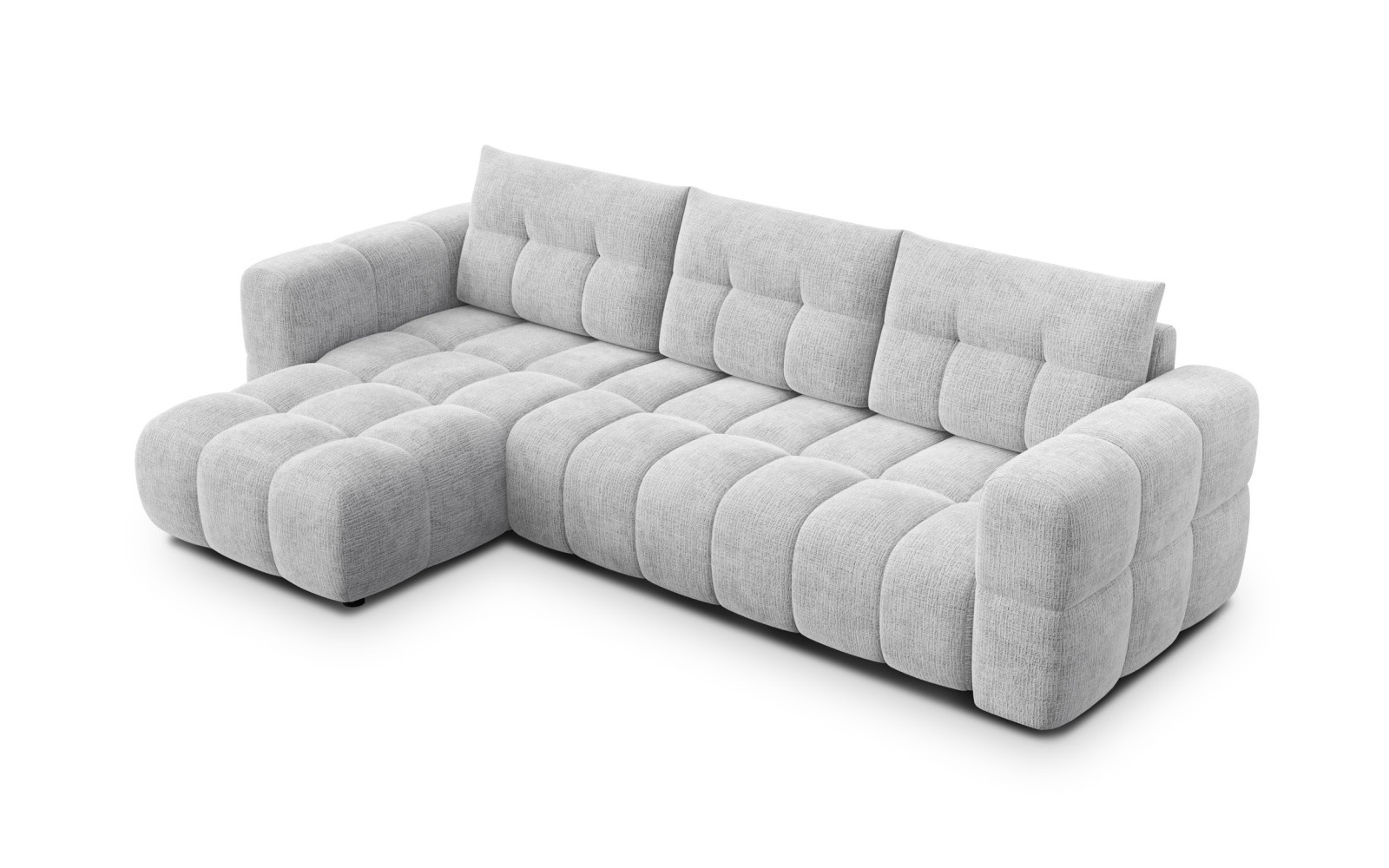 CLOUDI canapé d’angle 4 places gauche, gris clair