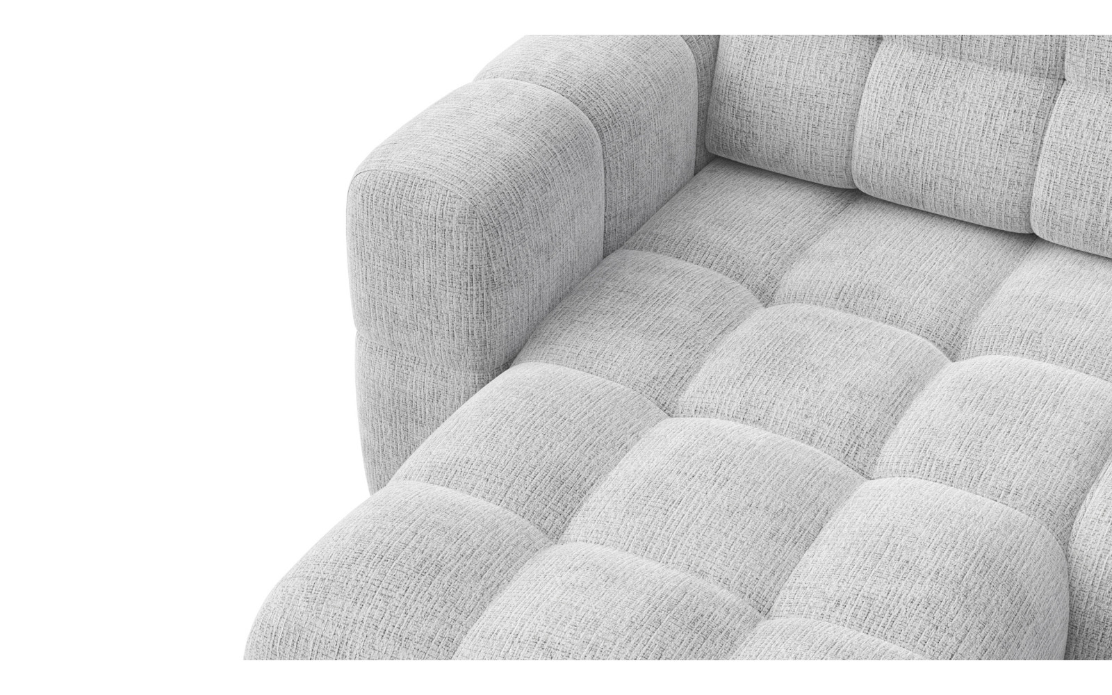 CLOUDI canapé d’angle 4 places gauche, gris clair