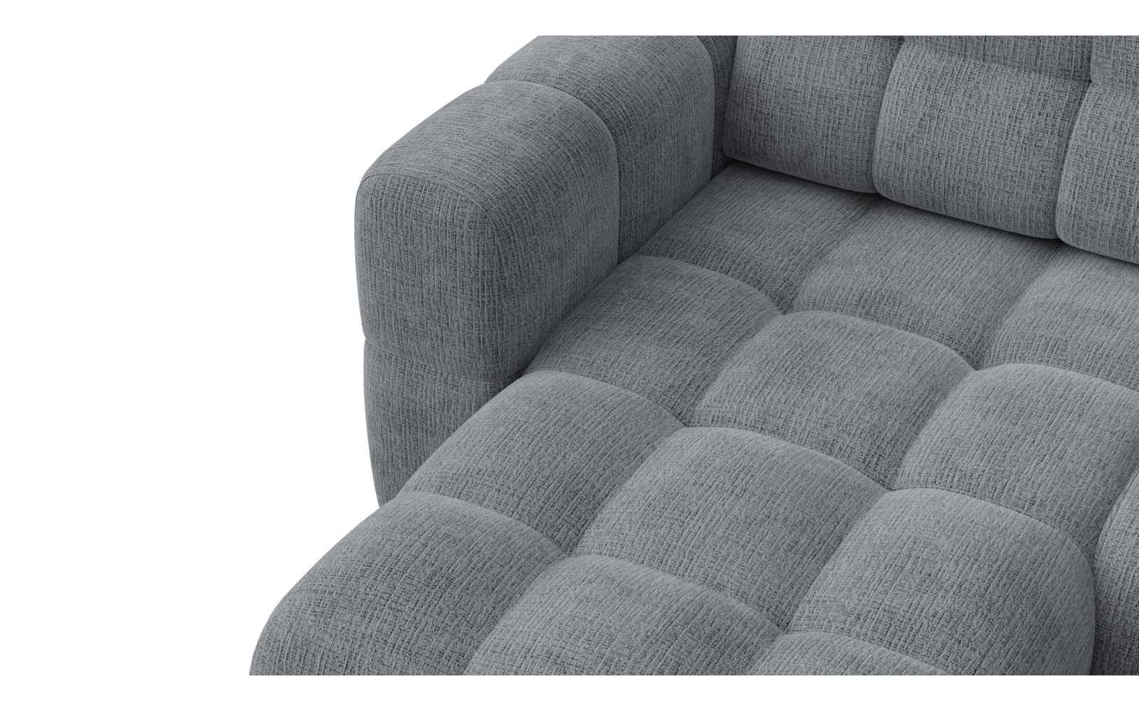 CLOUDI canapé d’angle 4 places gauche, gris foncé