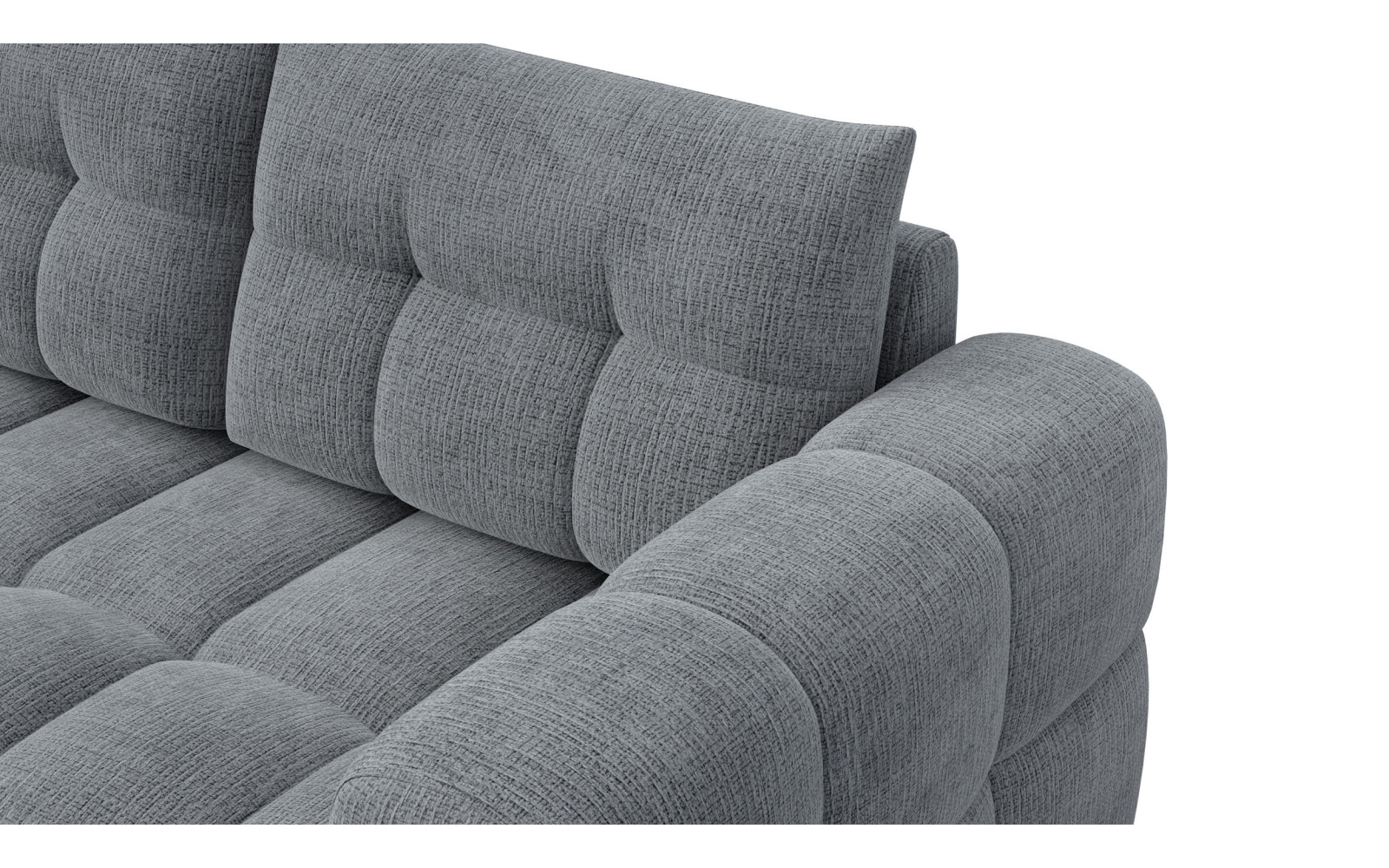 CLOUDI canapé d’angle 4 places gauche, gris foncé