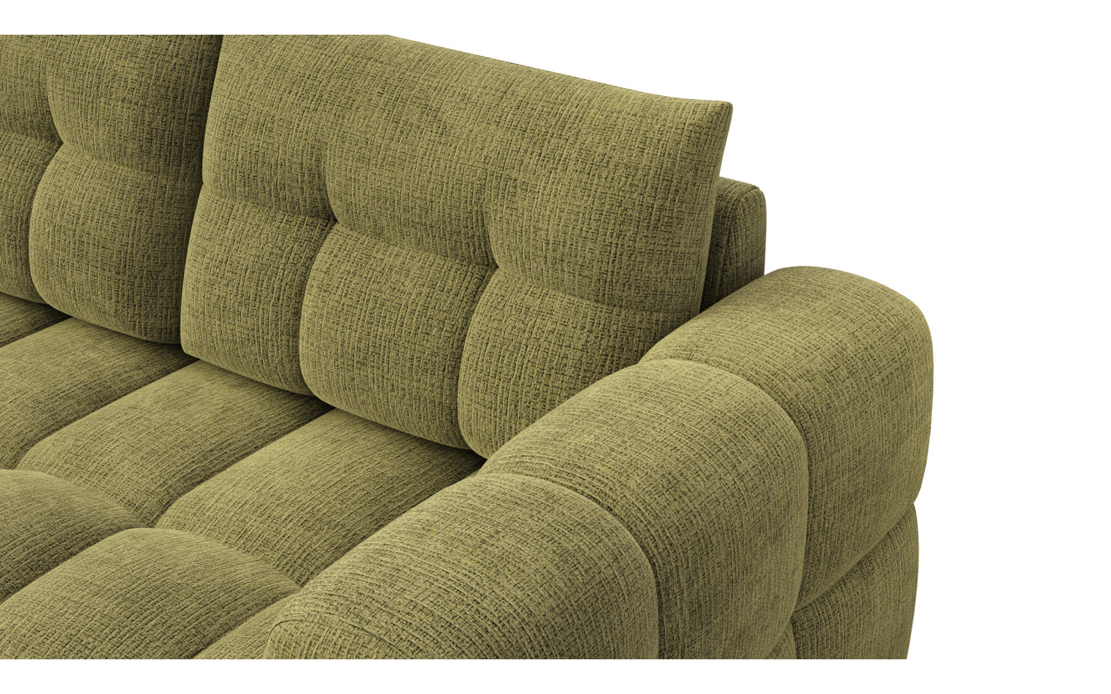 CLOUDI canapé d’angle 4 places gauche, olive