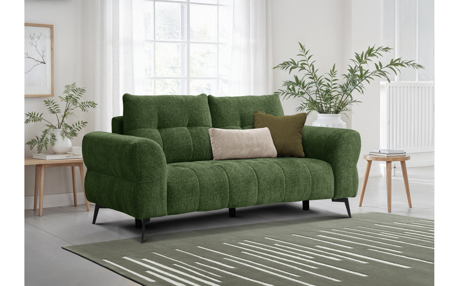 Canapé 2,5 places SALVINI, tissu vert