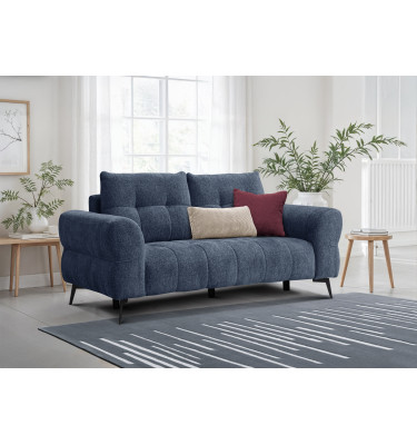 Canapé 2,5 places SALVINI, tissu bleu marine