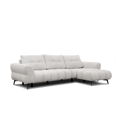 Canapé d'angle 4 places SALVINI, tissu ecru